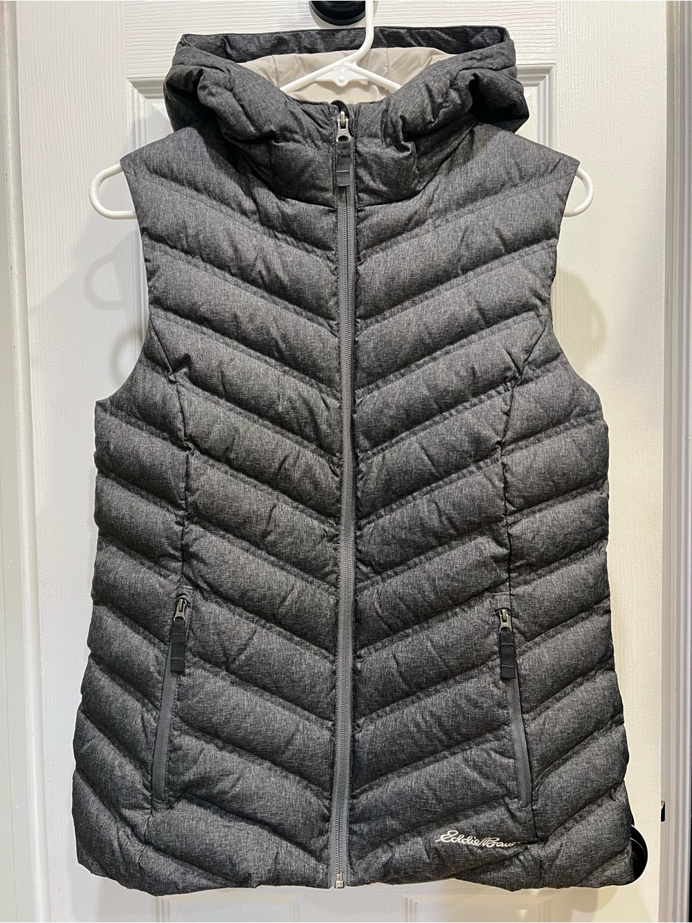 Eddie Bauer Quilted Hooded Puffer Vest - Charcoal